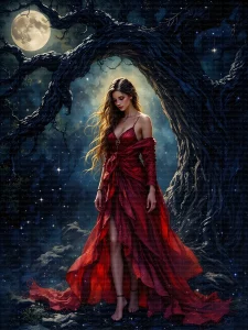 Lady in red